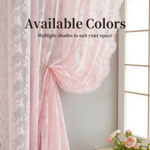 Elegant Privacy Sheer with Lace Detail for Softening Room Light and Pairing with Blackout Curtains