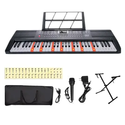 61-Key Digital Electric Adult Piano Keyboard & Sheet Music Stand Portable Electronic Keyboard for Beginners