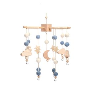 Baby Crib Mobile Wooden Bed Bell Rattle Toy Soft Felt Hot Air Balloon Wind Chime Pendant Newborn Comfort Bed Bell Toys Baby Gift2026