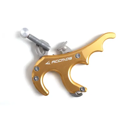 ACCMOS 3/4 Finger Archery Release Grip Caliper Aid Stainless Steel Thumb Handle Caliper Dispenser For Compound Bow Hunting Shootin