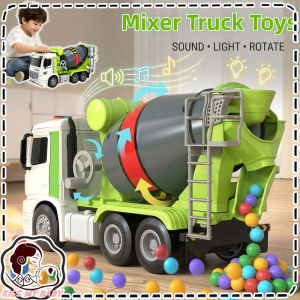 Simulation Cement Mix Truck Inertial Engineer Truck Pretend Play Set Kereta Pengaduk Simulasi 仿真搅拌车