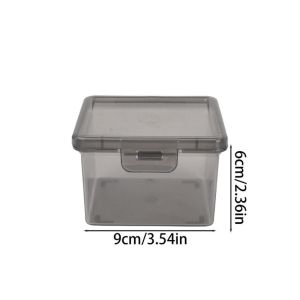 S/M/L Multifunctional Thickened Transparent Storage Box Dustproof Black Lid Kitchen Ingredient Organizer Home Office Stationery Cosmetics Contanier