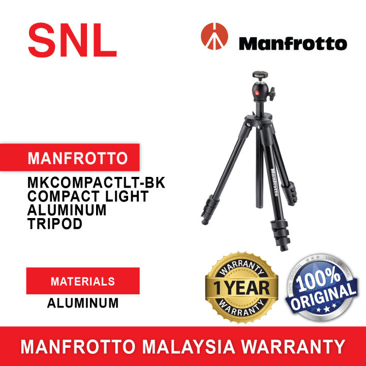Manfrotto MKCOMPACTLT-BK Compact Light Aluminum Tripod Lazada