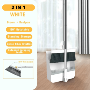 Home2U🏡 2 in 1 Rotatable Foldable Sweeper Broom Dustpan Set Tangle Hair Outdoor Broom Set Indoor & Outdoor Use