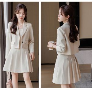 Set Đầm Kèm Áo Khoác Cao Cấp - Glady G330 - Set Đầm 2 Dây Dập Ly Và Áo Khoác Vest Lửng Xinh Xắn Dễ Phối Đồ Xinh