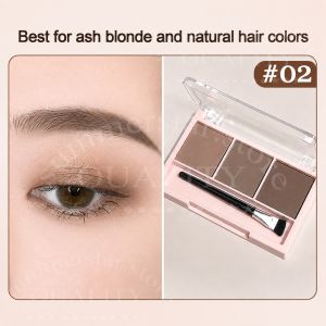 Smooth Eyebrow Powder 3 In 1 Shade Palette For Natural Fluffy Brows And Nose Shadow Contour Effect