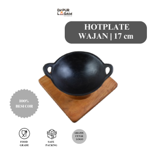DAPUR LOGAM CAST IRON HOTPLATE STEAK / PIRING WAJAN BAJA COR / WOK 17CM