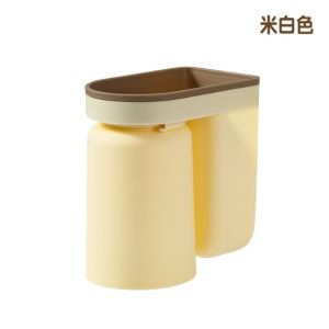 ที่เก็บแปรงสีฟันติดผนัง แก้วไม่ต้องเจาะผนัง วางของในห้องน้ำมีรูระบายน้ำ ที่เแขวนแปรงสีฟัน