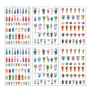 6 tờ Hình dán trang trí không thấm nước cho scrapbooking chữ cái nhãn dán lưu bút sổ lưu niệm phụ kiện Sticker