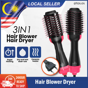 3 in 1 Hair Dryer Brush Blower Pengering Rambut Styling Volumizer 3 Level Heater Anti Frizz