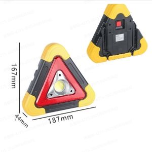 Multi-function Warning Light Emergency Lighting Portable Solar/Car Triangle Warning Sign High Brightness Camping/Vehicle Safety/Home Use