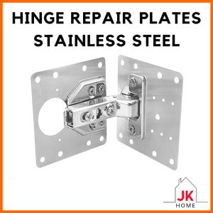 RMK Hinge Repair Plates Stainless Steel Cabinet Door Hinges Plate with Screws Pembaiki Kabinet Engsel Pemasangan Plat