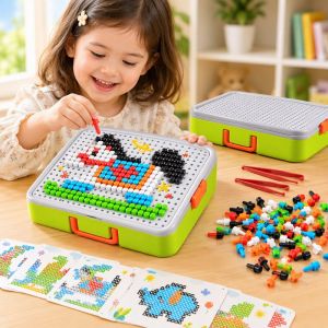 Sweet Home.my Mushroom Pegboard Puzzle Toy Set 460pcs Insert Building Blocks DIY Mosaic Board Early Learning