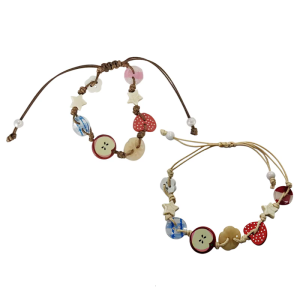 Elegant Charm Apples Bracelet with Vibranting Color Cord Special Gifts for Fashionable Girls and Trendy Women Ladies