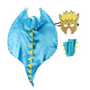 VALER nạ Áo choàng rồng Trang phục cosplay Găng tay Trang phục khủng long Sang trọng Áo choàng có mũ Trang phục Halloween cho trẻ em Cậu bé và gái