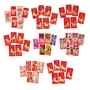 6Pcs Red Paper Envelopes 2026 Year of Horse Lucky Money Envelope Spring Festival Lucky Money Bag for Chinese New Year