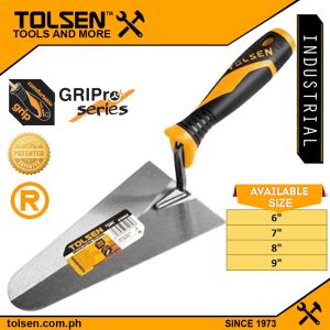 Tolsen Industrial Bricklaying Round Point Trowel (6" | 7" | 8" | 9") GriPro Series TPR Handle