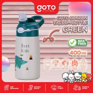 Goto Bunbun Botol Minum Anak karakter Sedotan Stainless 400ML