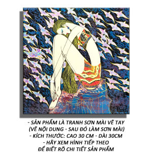 Tranh Sơn Mài - Suối Tóc Mây 01 - Tranh Minh Hiền (KT 30 X 30 CM)
