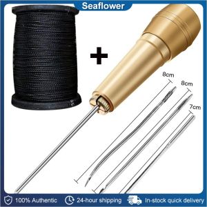 3 Needles Leather Sewing Kit DIY Leather Sewing Awl Needle With Copper Handle Set Shoe Repair Tool