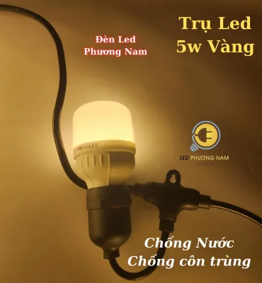 [Ánh Sáng Vàng] Bóng Đèn Led Trụ 5w/10w/20w/30w/40w/50w/65w - Đuôi E27 Thông Dụng