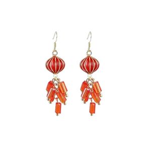 HUIHEYU Good Luck New Year Earrings Alloy Lantern Jewelry Accessories Creative New Year Jewelry Chinese Style Earrings Niche Design