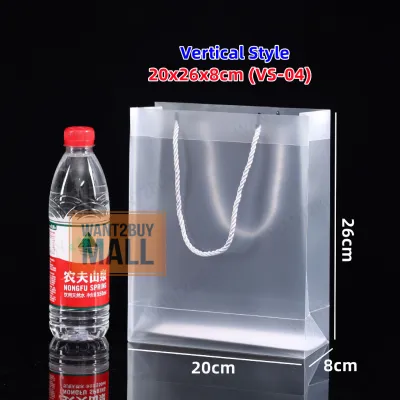 Frosted PP Tote Plastic Goodies Gift Bag Wedding Party Doorgift Transparent Handbag Beg Hadiah Kahwin Raya Kotak Kenduri