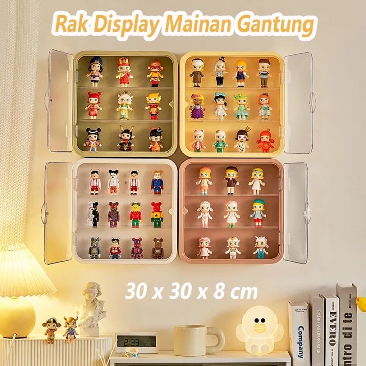 Rak Display Mainan Gantung Tampilan Organizer Transparan Action Figure Showcase Organizer Rak