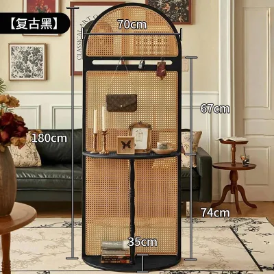 Rattan Woven Screen Partition Living Room Entry Door Bedroom Shelf Can Be Moved Simple R Shelf