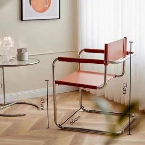 xpkQ Leather Dining Chair Relax Modern Decorative Armchair Nordic Designer Luxury Individual Chair Elegant Aesthetic Room Furniture T6H1N