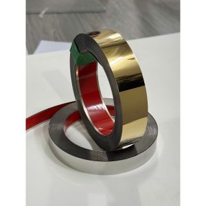 Cuộn la inox 15cm vàng gương loại có keo tự dán dài 5m