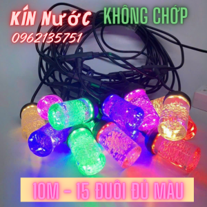 Dây đèn LED KÍN NƯỚC Trang trí ngoài trời 5m - 10 bóng /10m - 15 bóng KIỂU TRỤ - BI BỌT