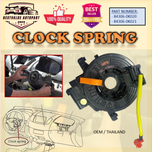 💫MALAYSIA READY STOCK💫TOYOTA HILUX INNOVA FORTUNER CLOCK SPRING STEERING CABLE SWITCH AIR BAG HORN 84306-0K020 10 PIN