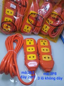 Ổ cắm chịu tải 4500w TASAKY 3 ngả LÕI SỨ chống cháy liền dây 2.5m/4.5/không dây - Ổ cắm điện chịu tải - chịu va đập cao