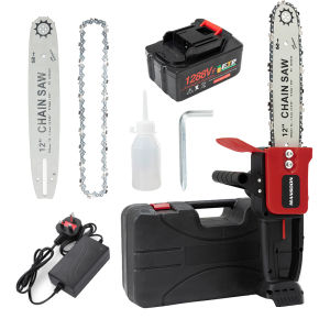 MANSOON 12 Inch Cordless Chainsaw Handheld  Electric ChainSaw Portable Rechargeable Pruning Wood Saw