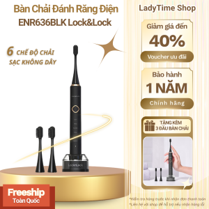 Bàn Chải Đánh Răng Điện Lock&Lock ENR636BLK 6 Chế Độ Chải Làm Sạch Sâu Kẽ Răng Hẹn Giờ Thông Minh Đế Sạc Không Dây Tiện Lợi