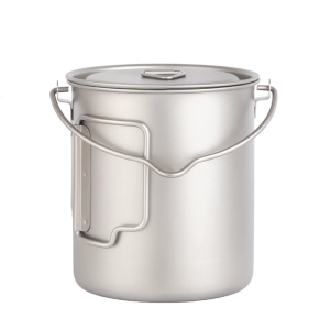 Large Capacity Portables Backpacking Cookware Folding Handle Dinner Hanging Pot for Outdoor Activity