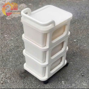 Tủ Nhựa Đựng Đồ 3 Tầng MICKEY 36 × 28 × 56cm Có Bánh Xe Tiện Dụng