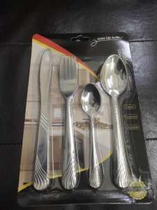 HK.1 set Stainless steel Western tableware 16 piece set kitchen utensils Dinner knife fork spoon Knife Cutlery Utensils Dessert cake tableware