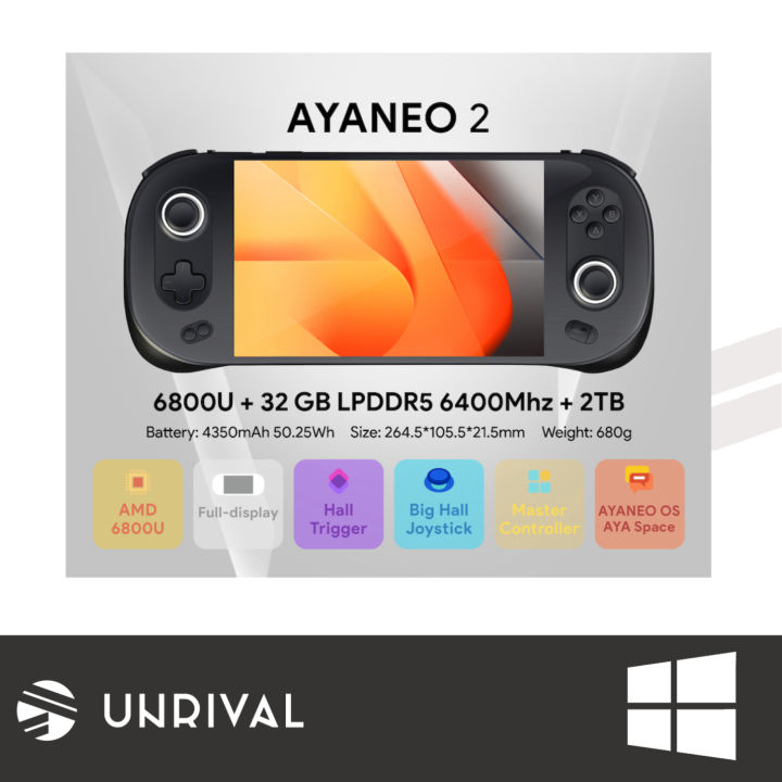 Ayaneo 2 Ryzen 7 6800U 2TB 32GB (Starry Black) - Unrival | Lazada 