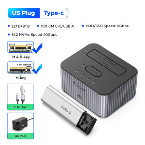 ORICO 2Bay NVME & SATA  2Bay 4Bay NVME Cross-protocol Offline Clone Type-C 10Gbps Hard Drive Docking Station for NVME M.2 2.5" 3.5" HDD/SSD PC Laptop