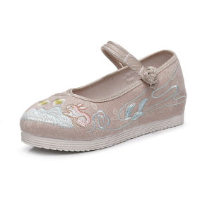 [Free Shipping] 508 Yuxi Ancient Style Summer Dance Shoes With Hidden Heel Elegant Traditional Chinese Embroidered Shoes For Students Ming Dynasty Style