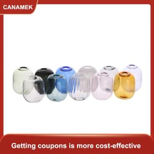【CANAMEK 】 1:12 Dollhouse Miniature Glass Vase Mini Transparent Storage Jar Flowerpot Glass Jar Glass Flowers Pot Home Garden Decor Toy