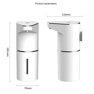 350ML Wall Mounted Smart Soap Dispenser 4-speed Automatic Foam Liquid Dispenser USB Rechargeable Hand Soap Dispenser