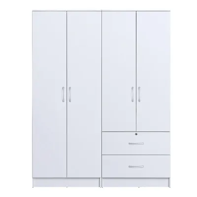 Charlton 4-Door Wardrobe (Walnut / White)