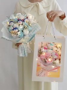 [SG Seller]Cartoon bouquet preserved flower gift Qixi Festival gift Valentines Day gift  birthday gift Teachers Day gift