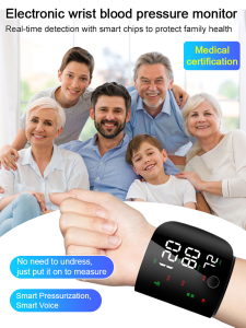 Automatic Wrist BP Monitor/Electronic Blood Pressure Monitor/Portable Smart Memory Storage/Home Travel Use/Elderly Family Health Management