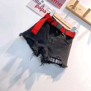 💖Ready stock💖 Kids Girls Korea Style Denim Jeans (H37) 女童韩版字母毛边牛仔裤