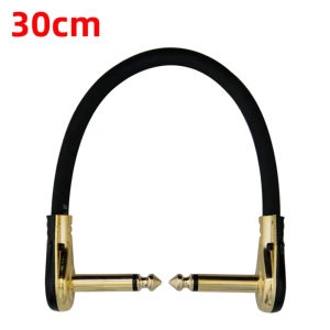 Guitar Patch Cables Black &gold Tweed Woven Jacket | Pedalboard Patch Cable with 1/4" TS Right Angle Plugs Cords Guitar Effect Pedal Chords