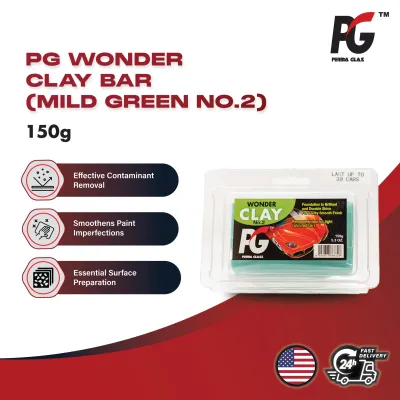 Perma Glass PG Wonder Clay Bar (Mild Green No. 2) (150g) | Car Detailing Clay Paintwork Cleaner Surface Preparation